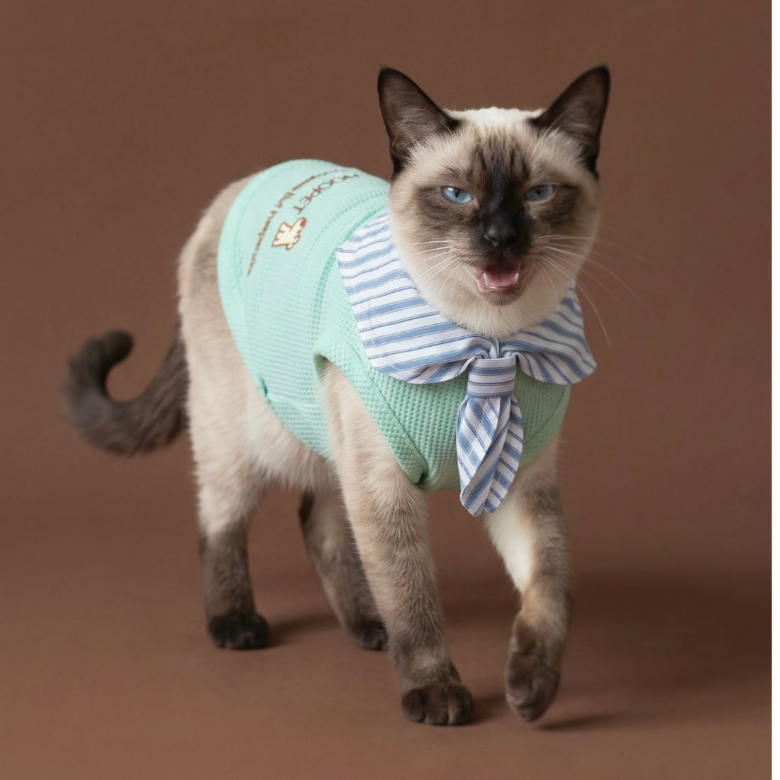 Waffle-Knit Preppy Style Vest for Cats & Dogs