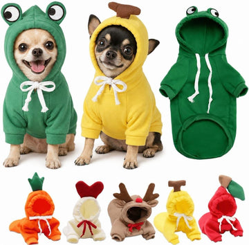 Cute Cartoon Fleece-Lined Dog Hoodie