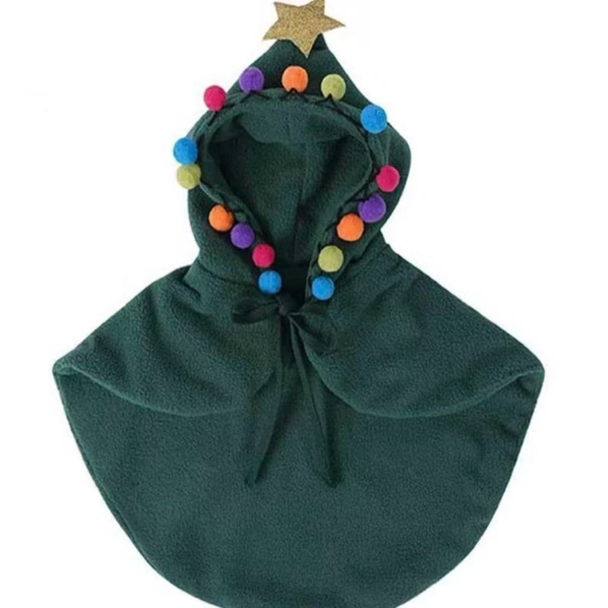 Christmas-style warm cape for cats