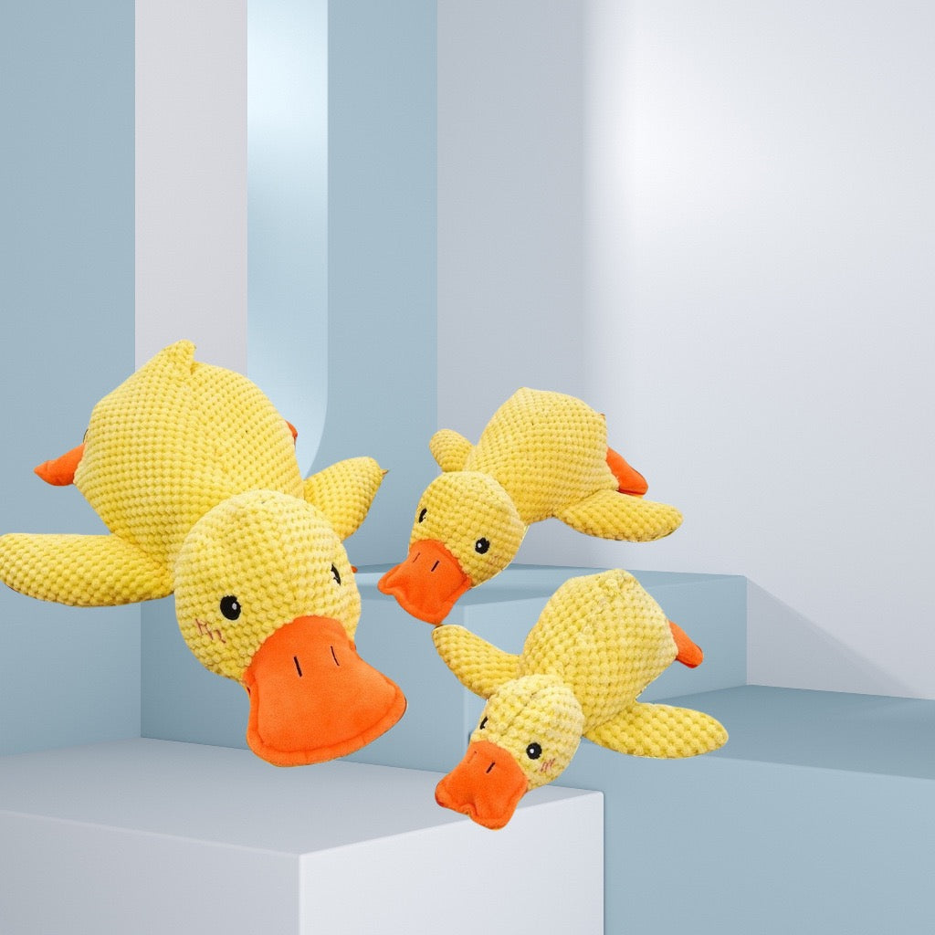 Interactive Squeaky Dog Toy - Crinkle Duck