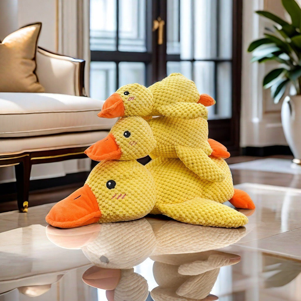 Interactive Squeaky Dog Toy - Crinkle Duck