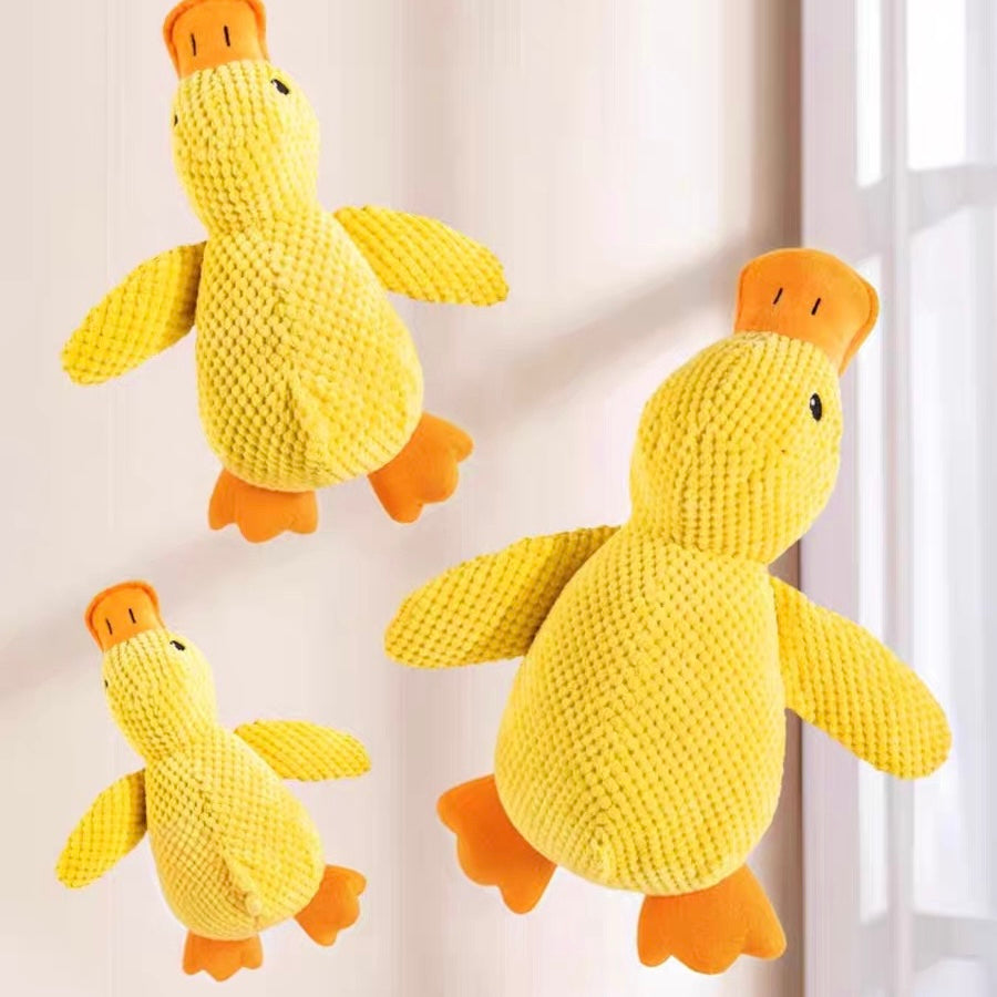 Interactive Squeaky Dog Toy - Crinkle Duck