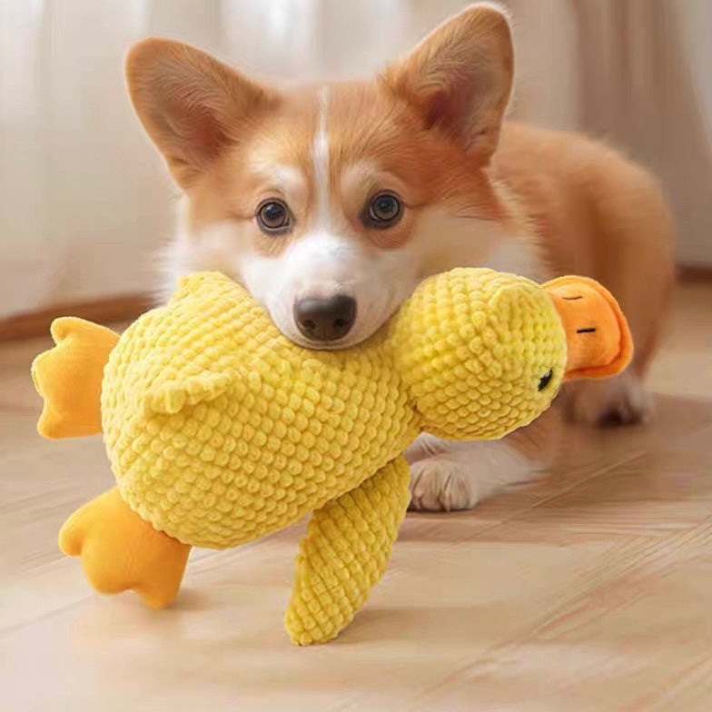 Interactive Squeaky Dog Toy - Crinkle Duck