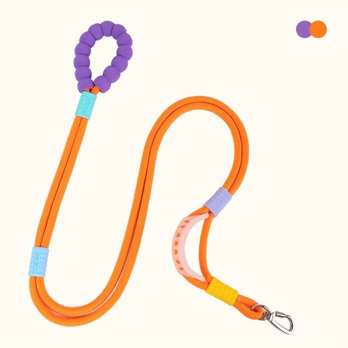 Dopamine-colored pet leash and collar
