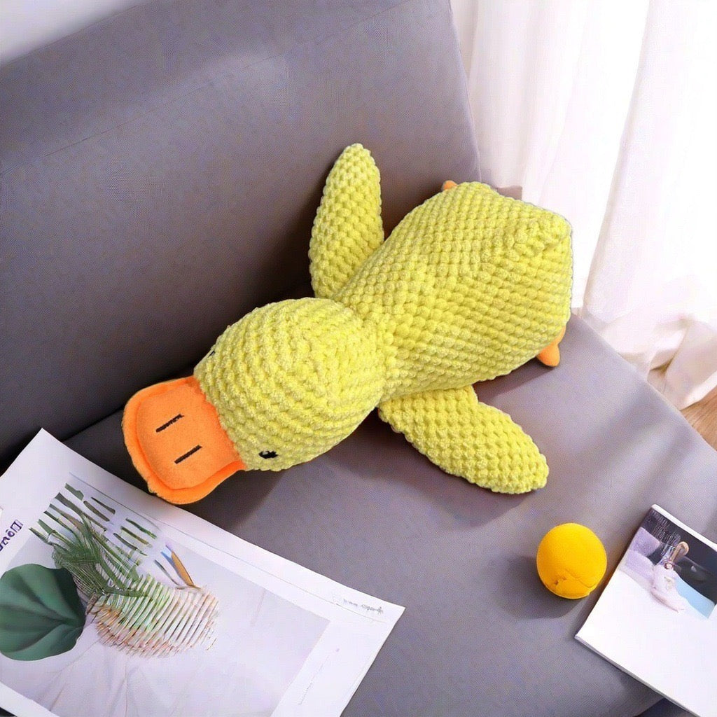Interactive Squeaky Dog Toy - Crinkle Duck