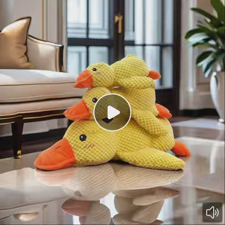 Interactive Squeaky Dog Toy - Crinkle Duck